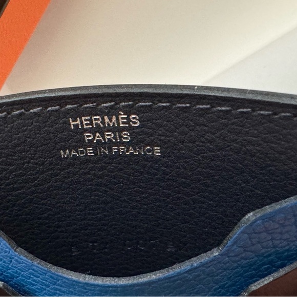 NWB Hermes City 3CC Color Block card holder Noir/Bleu suit/Bleu Zellige Rare! - Picture 7 of 12
